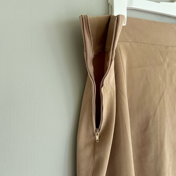 VINTAGE Y2K 90s Brown Sueded Cotton Tiered Ruffle Midi Skirt Boho Western Sz 18 - Picture 5 of 8